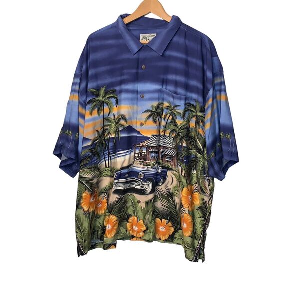 Vintage Authentic Big Dogs button down shirt 3X / dog in car - Picture 4 of 11